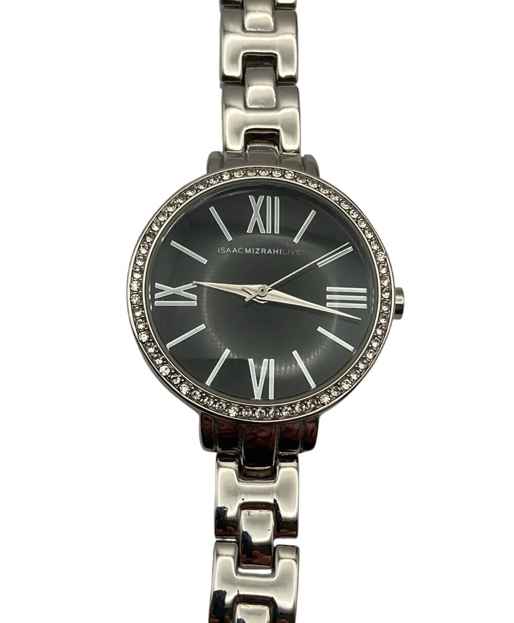 Isaac Mizrahi Live Women's Watch 32mm - Fresh Battery - Black and Silver Tones
